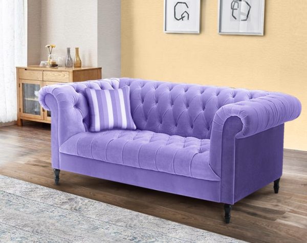 Two Seater Sofa Purple -1