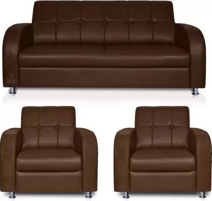 Brown Sofa Set Leatherette 2 1, Leather Brown Sofa Set
